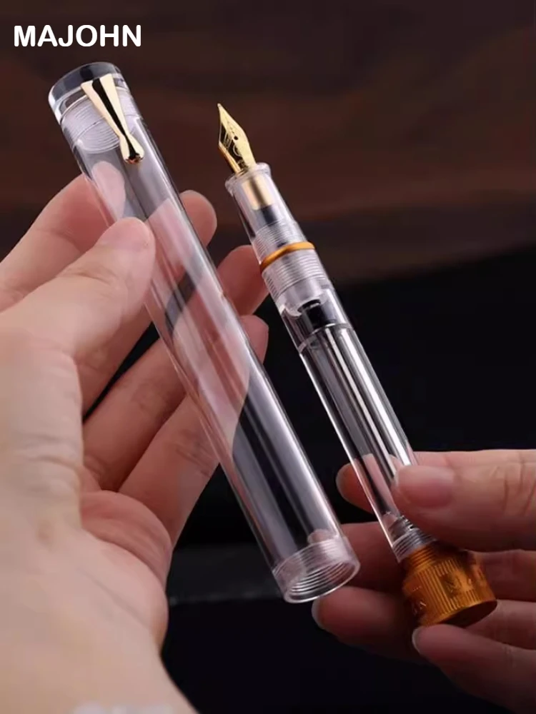 

MOONMAN C1 Transparent Eyedropper Fountain Pen EF F M Nib Ink Pen for Business Writing School Office Supplies Stationery