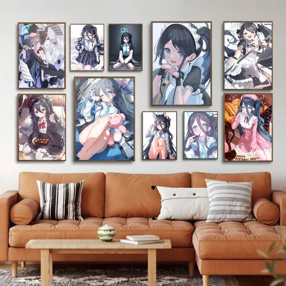 Tendou Arisu Alice Blue Archive Game Poster High Quality Print Poster Waterproof Wall For Living Bedroom Retro Room Decor Gift
