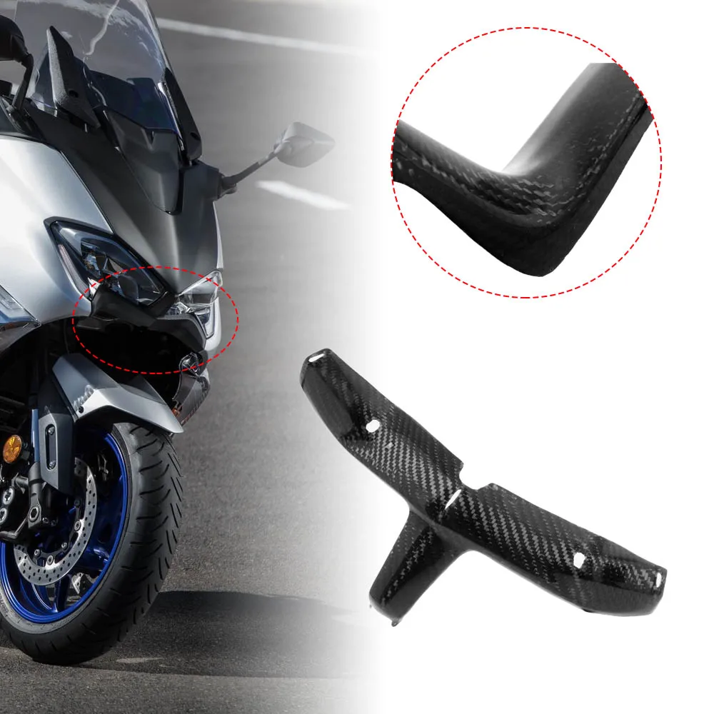 

Fit For Yamaha TMAX560 2020-21 T-MAX530 2017-19 Real Carbon Fiber Moto Headlight Lower Cover Protection Guard Wing Front Fairing