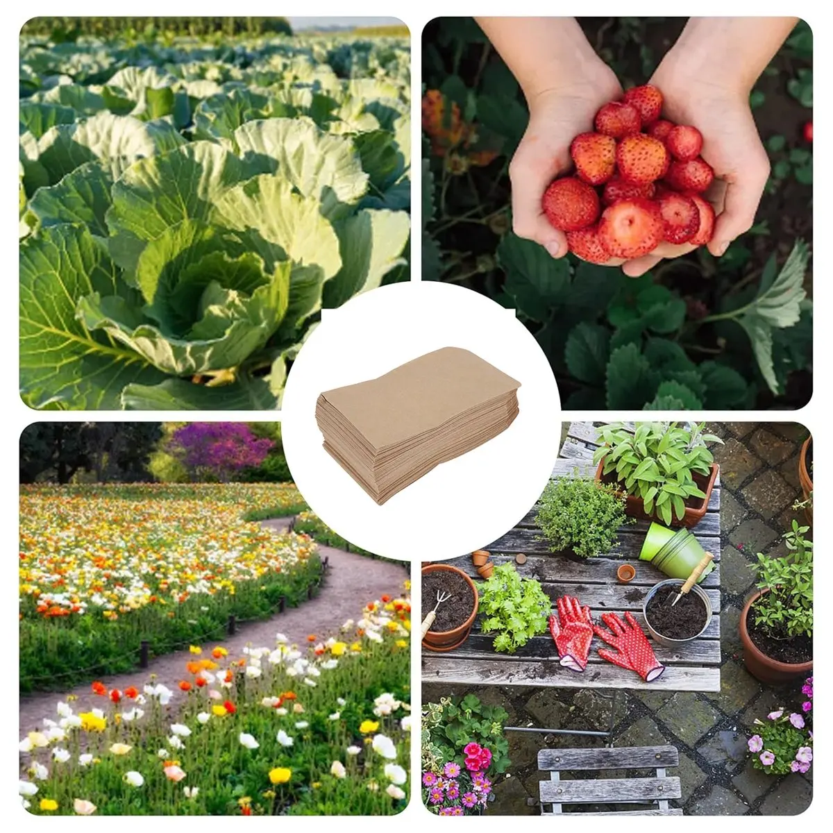 [N88R] 100Pcs Brown Seed Bag Breeding Bag Is Used to Store Seeds, Small Parts, Coins, Jewelry, Etc. (About 6X11 cm)