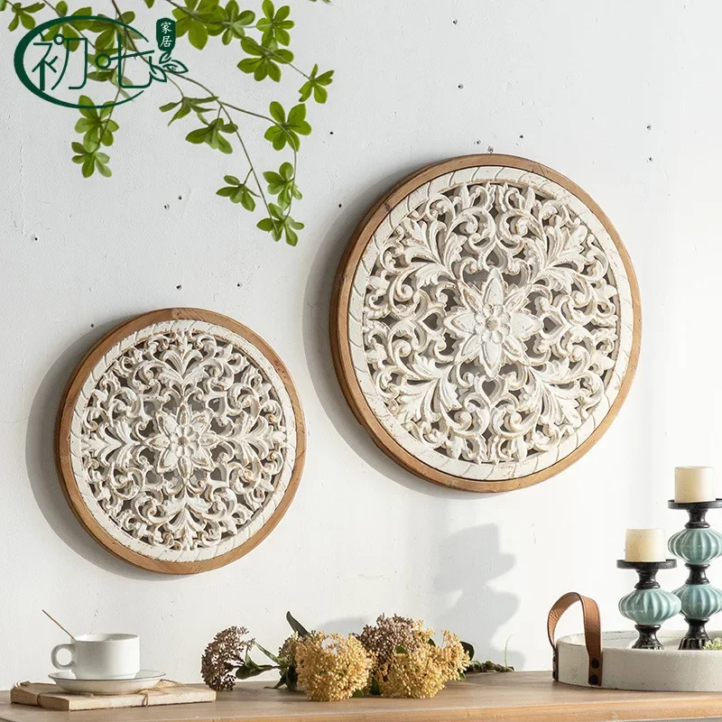 

Handcrafted Rustic Wooden Wall Hanging - Farmhouse Entryway Art for Studio/Home Distressed Hollow-Out Vintage Background Decor