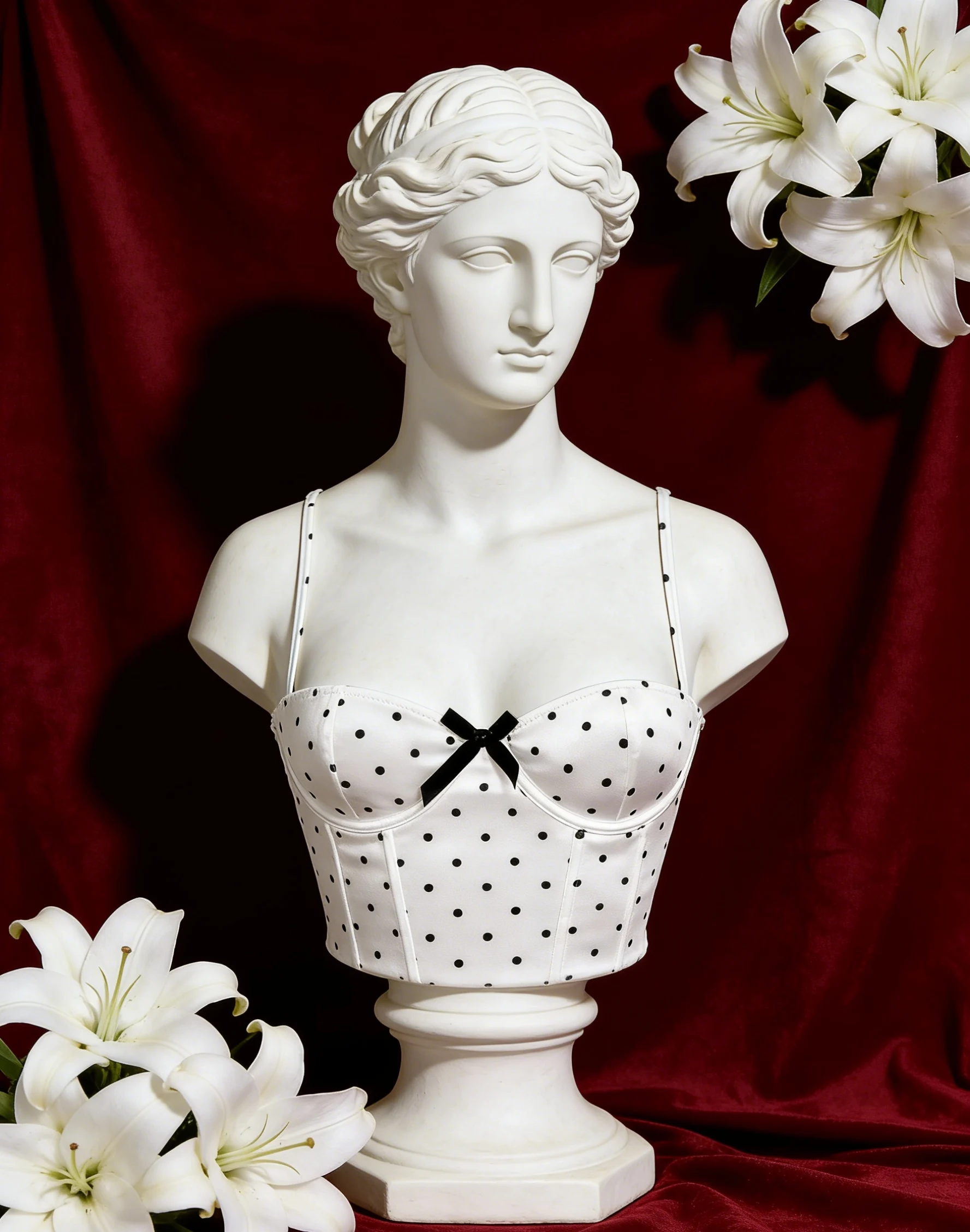 【 Fragments.SPECIAL LINK:THE MASCOT'SLITTLE GIFT.】Hot Sweetie Dot Print Slim-Fit White Camisole