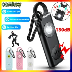 Camluxy 130dB Personal Self Defense Alarm With LED Light Self Defense Siren Safety Alarm For Women Girl Personal Keychain Alarm