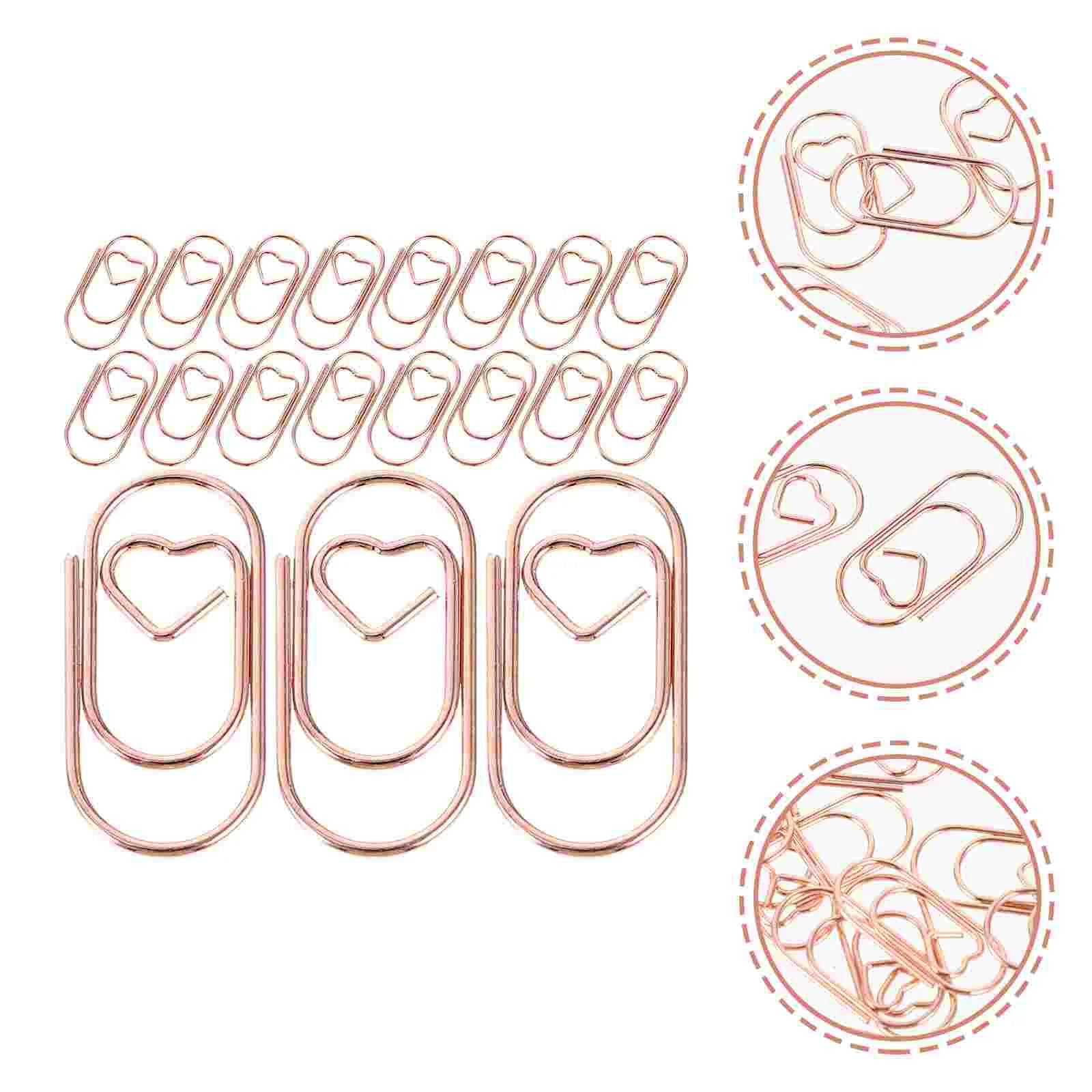  100 Pcs Heart-shaped Metal Mini Paper Clip Child Assorted Multi-use Craft Clips