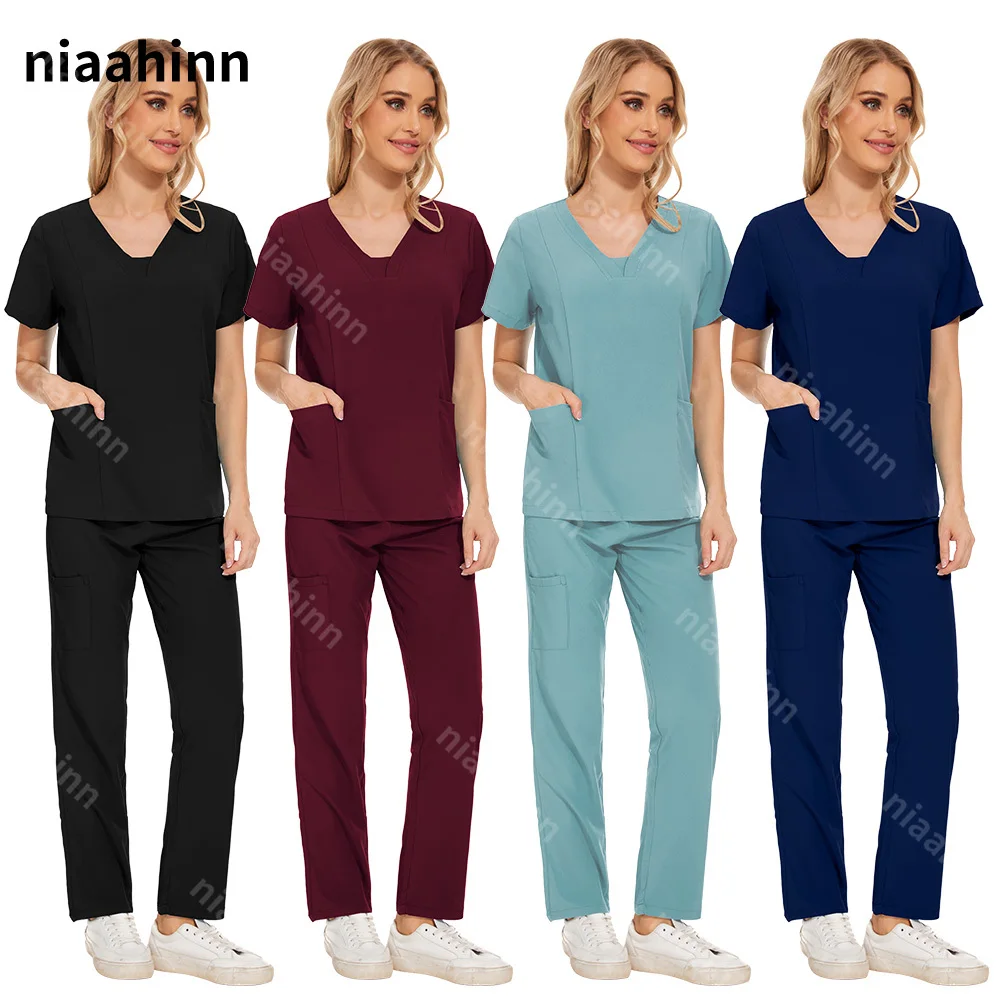 Multilcolor Scrubs Set Women Men Hospital Medical Scrub Suits Beauty Work Clothes Nurse Accessories Dental Surgery Uniforms Suit