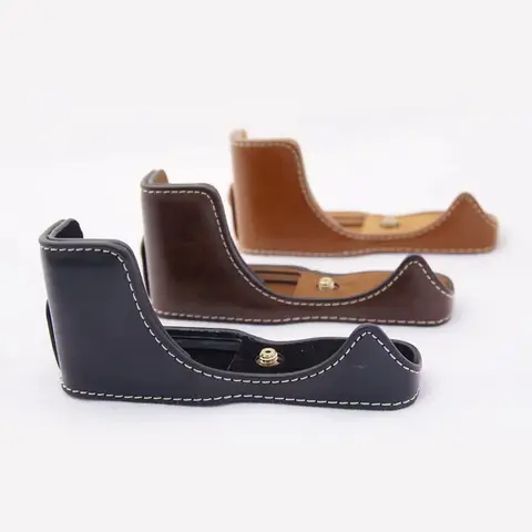 Leather Half case bag For Canon Eos M10 M100 M200 camera Protect Grip