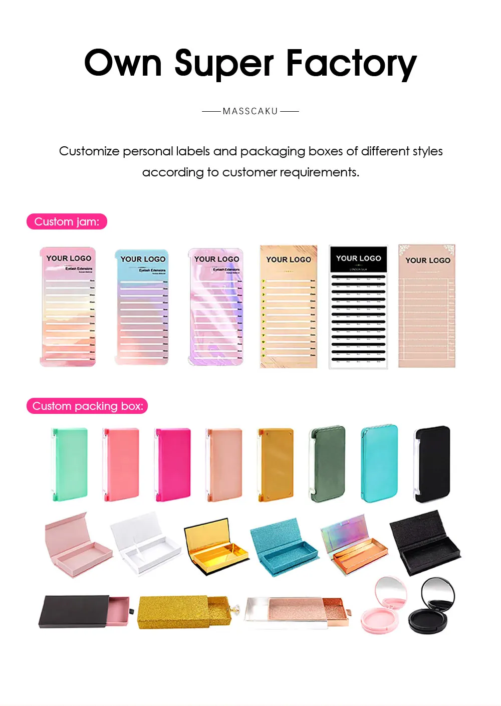 MASSCAKU U-förmige L/LU/M Curl 3D-5D U-Wimpernverlängerung, weich, mattschwarz, natürlicher Look, individuelle Wimpernbündel für Make-up-Werkzeug – Detail 8