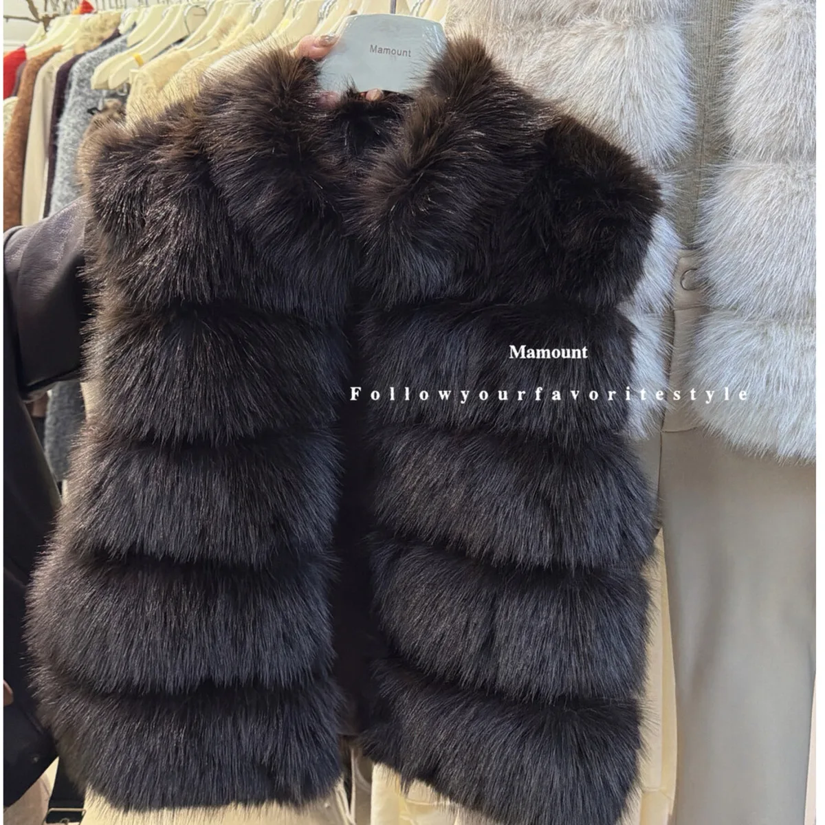 Kamizelka zimowa damska Bjtz ze sztucznego futra, bez rękawów, średniej długości, wysokiej jakości, ciepła, wygodna, elegancka, minimalistyczna, jesienno-zimowa, codzienna.