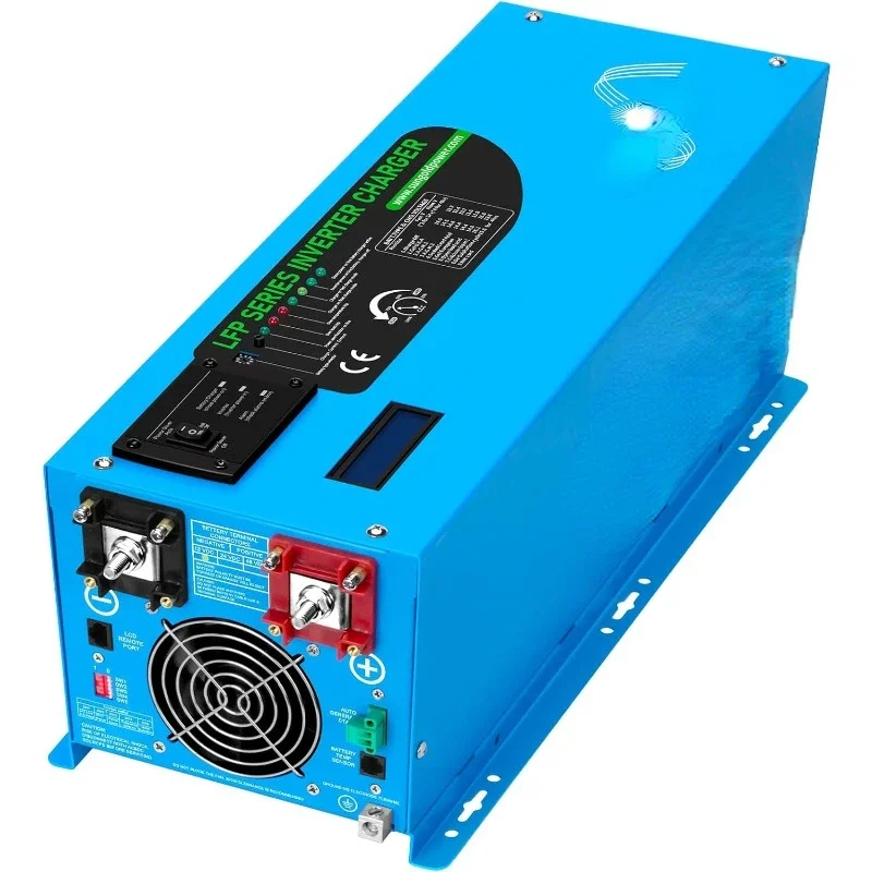 3000W DC 12V Peak 9000W Inverter Charger Pure Sine Wave Upgrade, AC 120V with 90A Battery AC Charger LCD Display