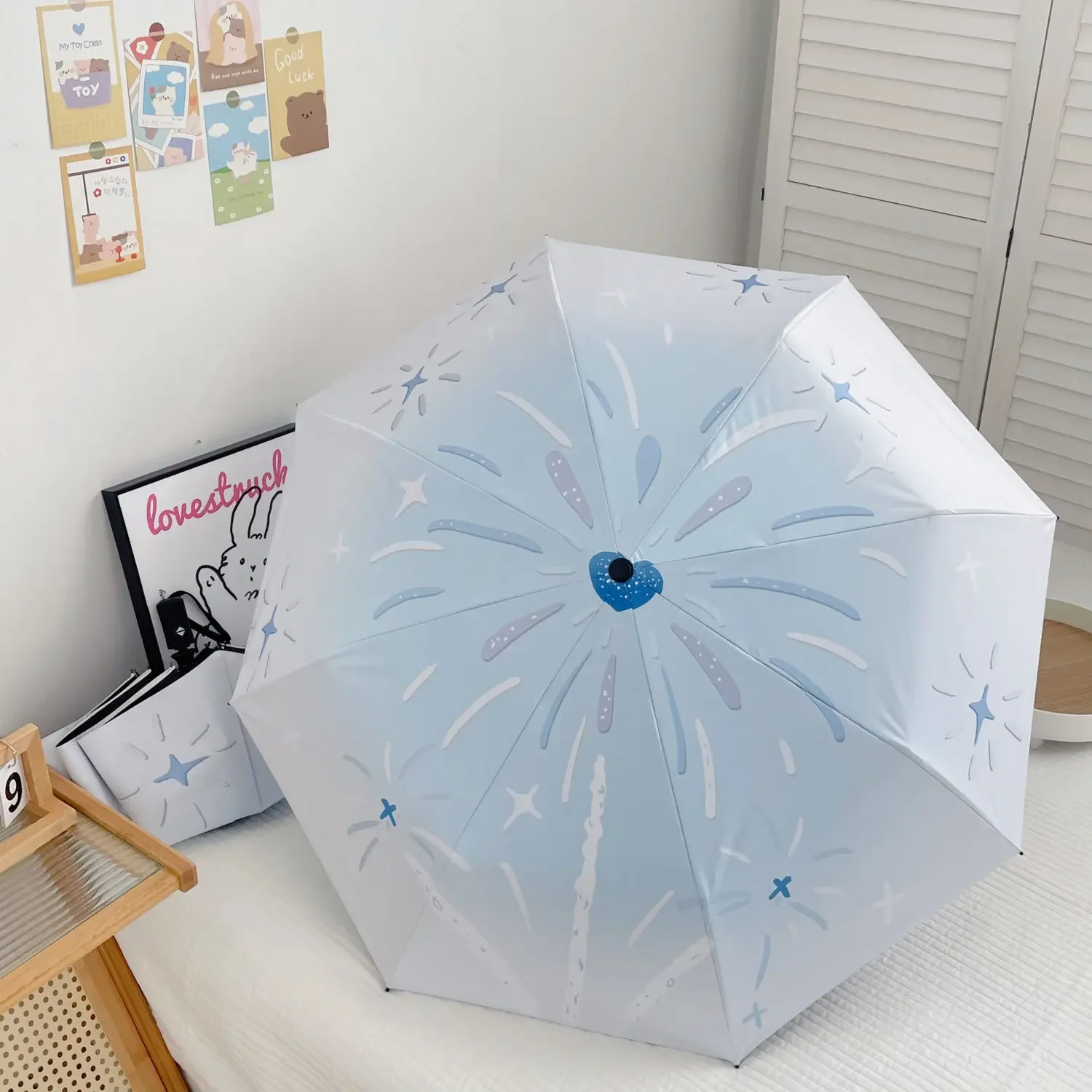 Fully automatic umbrella with dual use for rain and rain, black glue triple fold umbrella for sun protection and UV protection