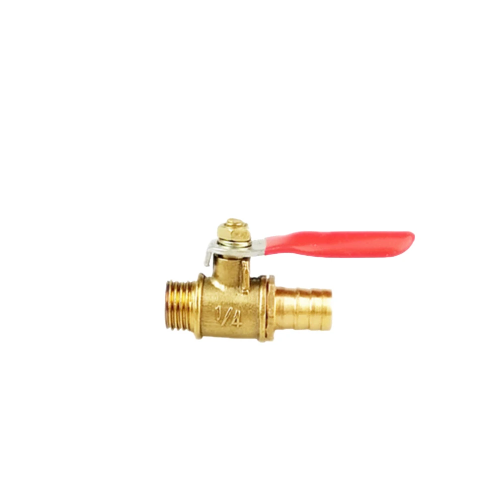 Small ball valve red handle brass for natural gas For water pipe 1 quarter 3 eighth 1 half clear on off indicators