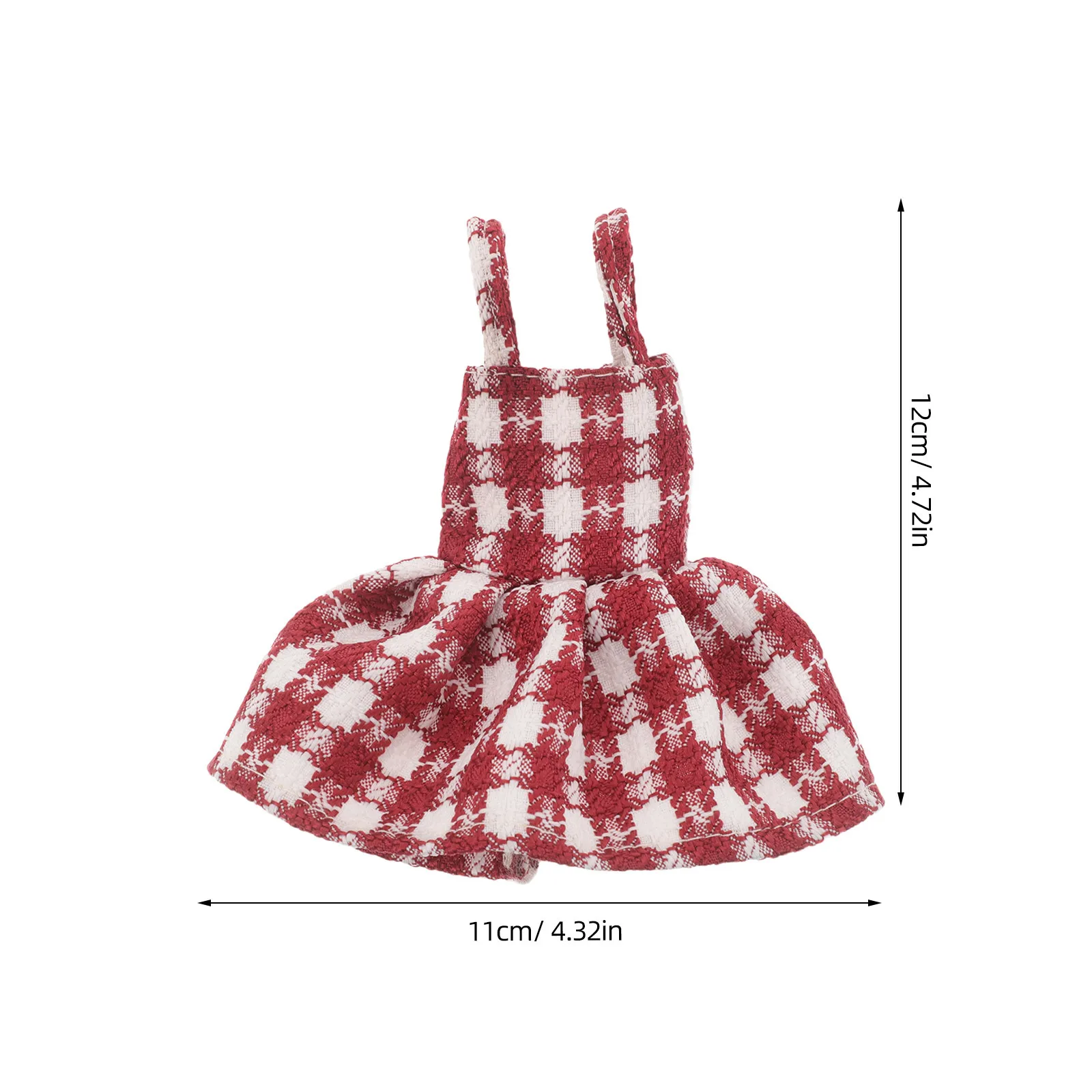 ドレスレッドホリデーエルフガーメントチェック柄エルフサスペンダーホリデーパーティー衣装冬の装飾用プレイコスチューム