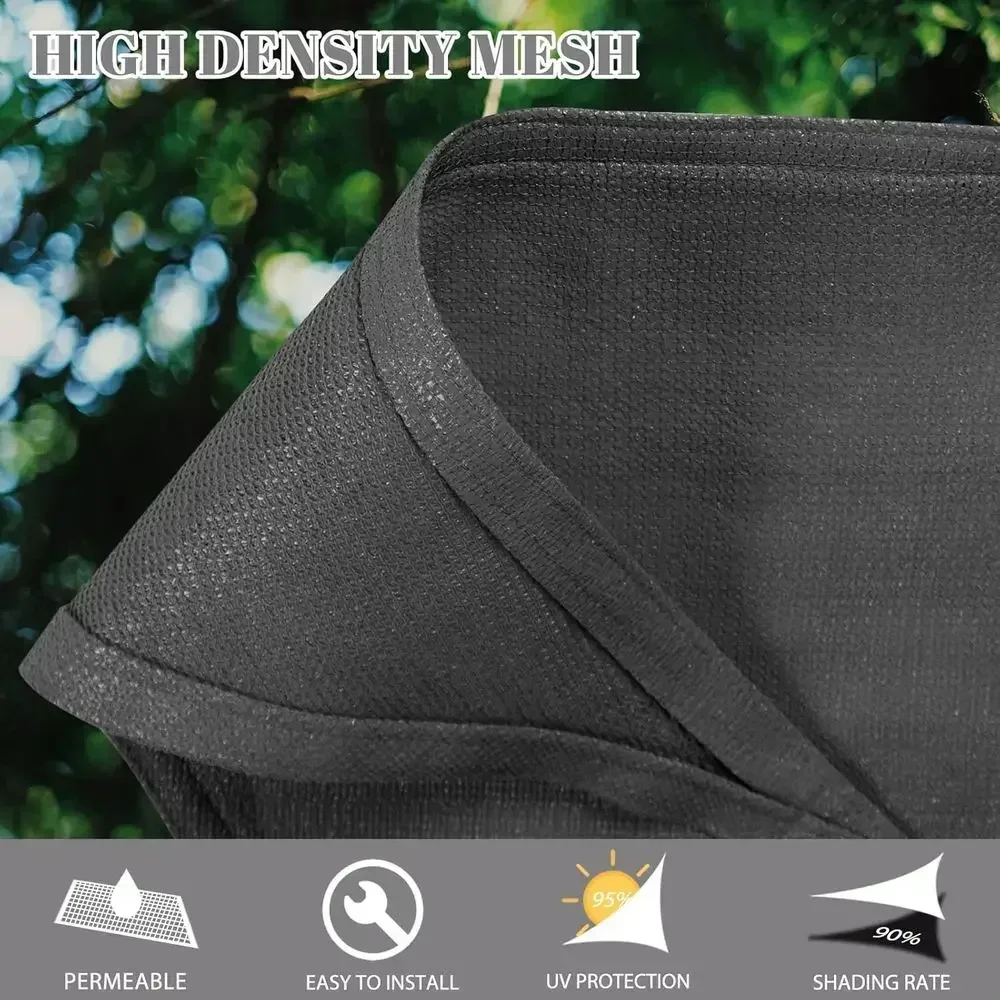 Sun Shade Sail Patio Backyard, Rec12x16, Grey | 95% UV Protection. 85%-90% Shading Rate. Permeable Shade. Customizable Sizes. In