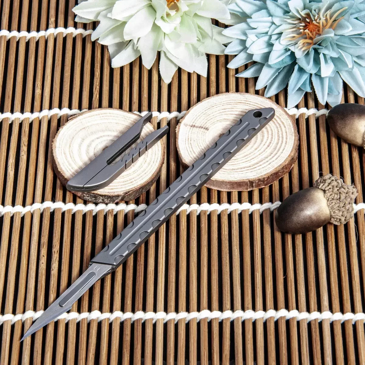 Cuchillo táctico titanio hoja reemplazable funda MOLLE - imagen 5