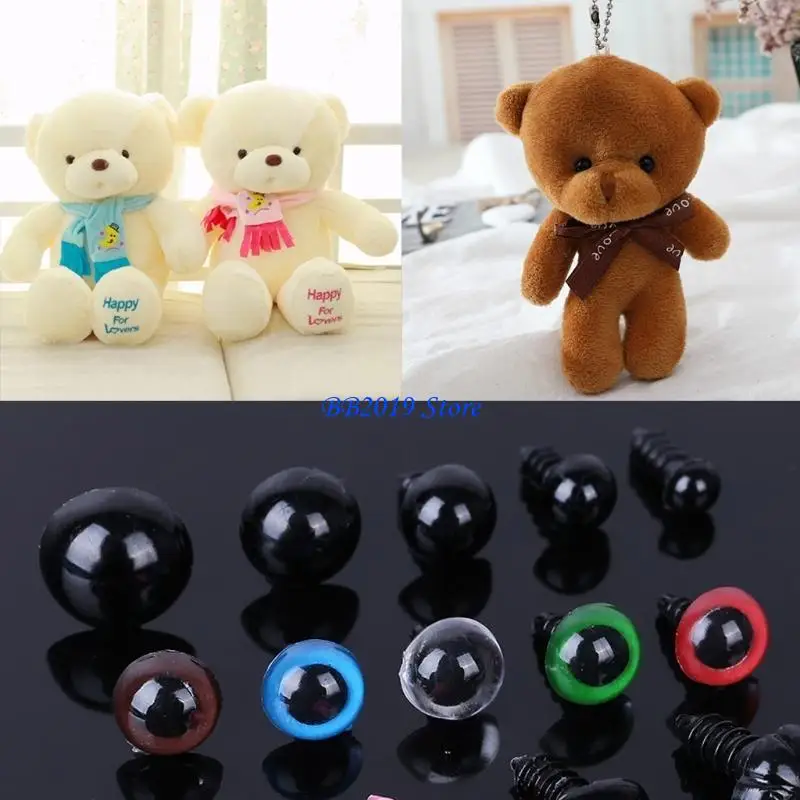 Q0KB 50pcs/set for Triangle Nose Round Safety Eyes with Washers for Bear Puppet Dolls Accessories