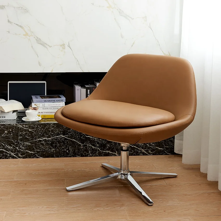 Waiting Area Swivel Hotel Leisure Office Leather Chair For Use Project