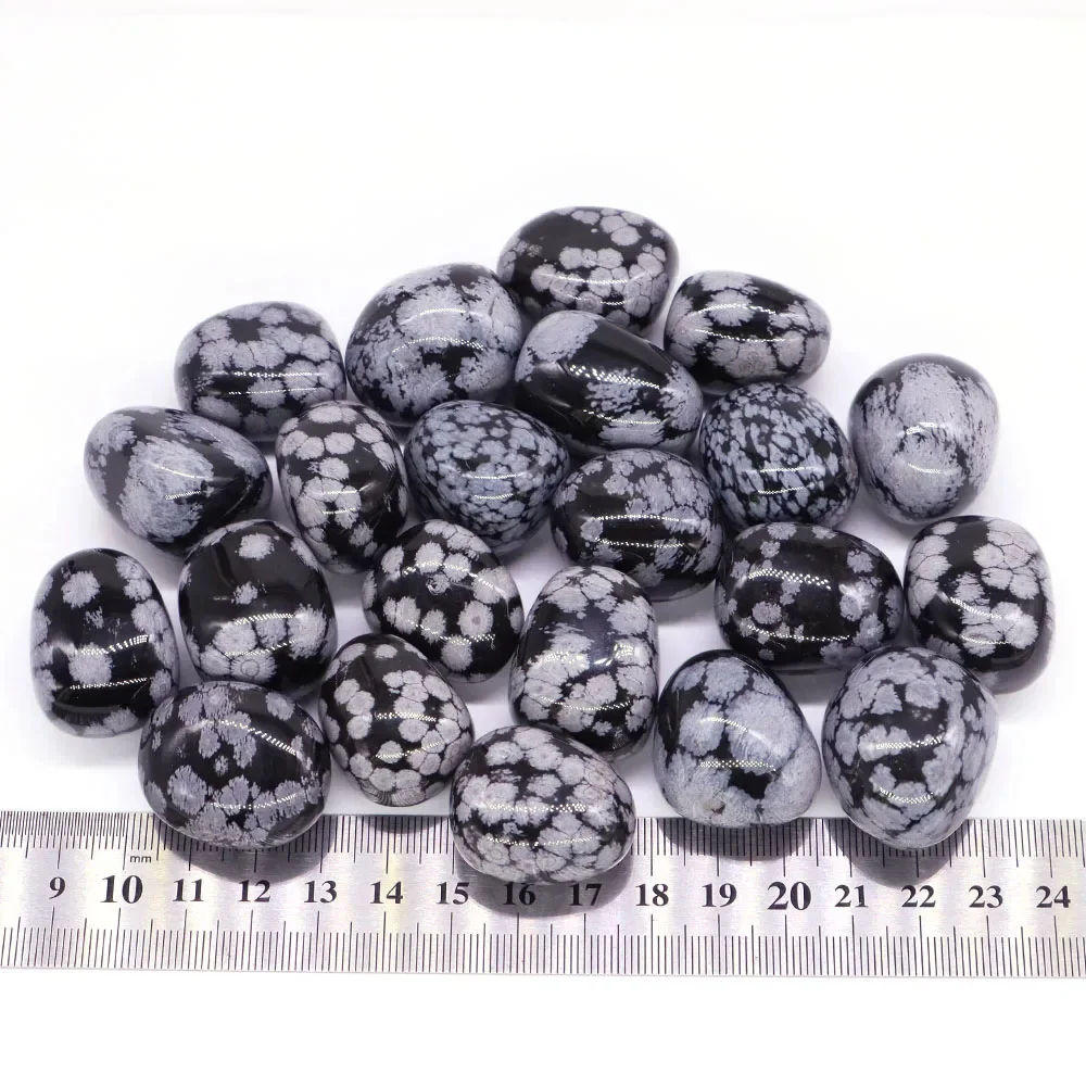 Natural Snowflake Obsidian Tumbled Stone Reiki Healing Crystal Aquarium Mineral Gemstone Decor Home Specimen Gems Ornament Gifts