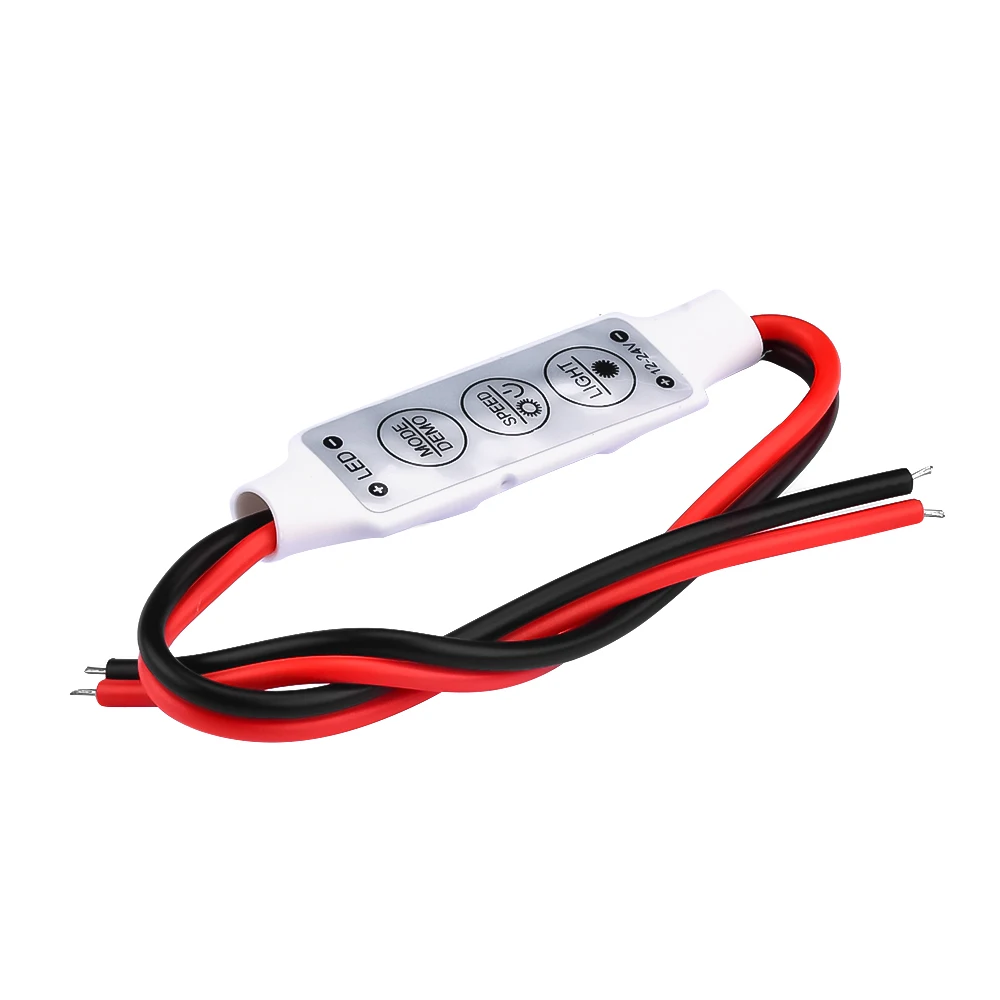 12V-24V Mini 3 Keys Single Color LED Controller Brightness Dimmer for Led 3528 5050 5630 Strip Light