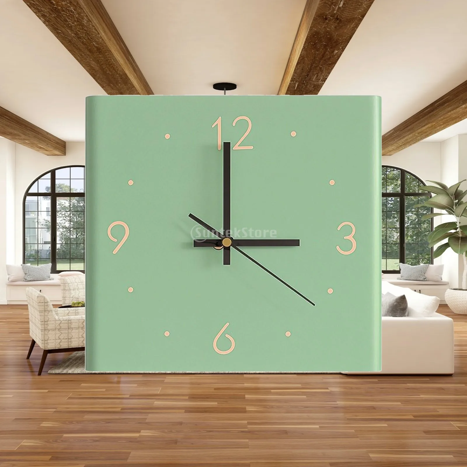 Elegant Square Wall Clock Metal Silent Non Ticking Sweep Movement for Living Room Bedroom Office Modern Home Decor