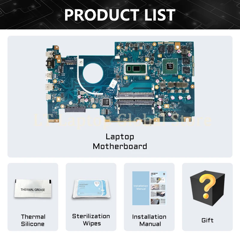 Imagem -06 - Original Mainboard Mx150 Gtx1050 Gpu I38145u I59265u I7-8565u para Asus X705fd X705fn X705f Computador Portátil Placa-mãe Mainboard X705fd