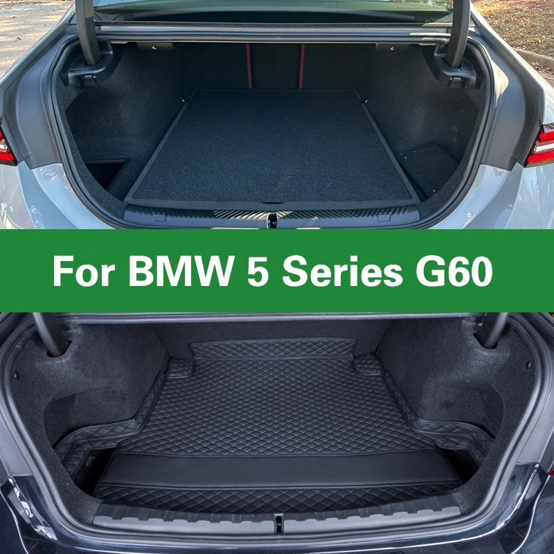 

Custom Car Trunk Mat For BMW 5 Series G60 2024 2025 Accessories Main Pad Leather Cargo Liner Waterproof Interior Modification