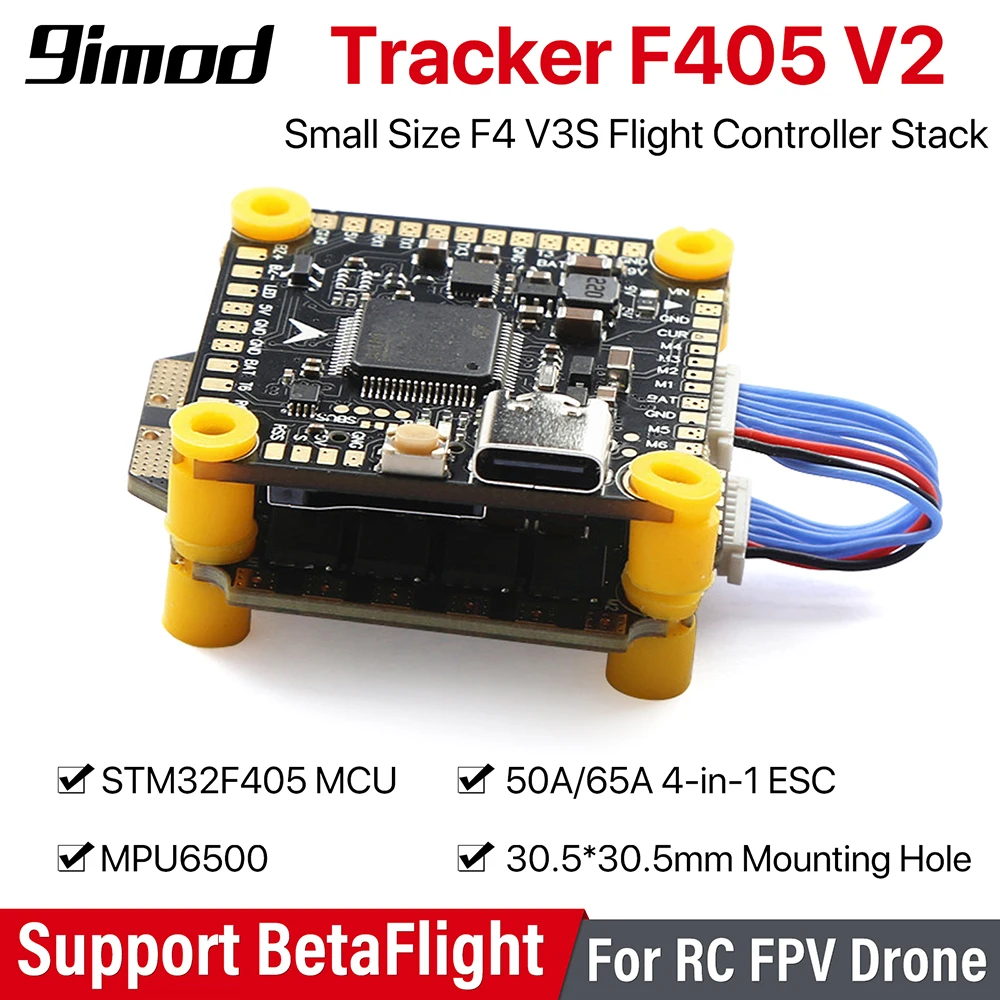 

9IMOD Tracker F405 V2 F4 V3S Flight Control Stack FC Support BetaFlight 50A/65A ESC