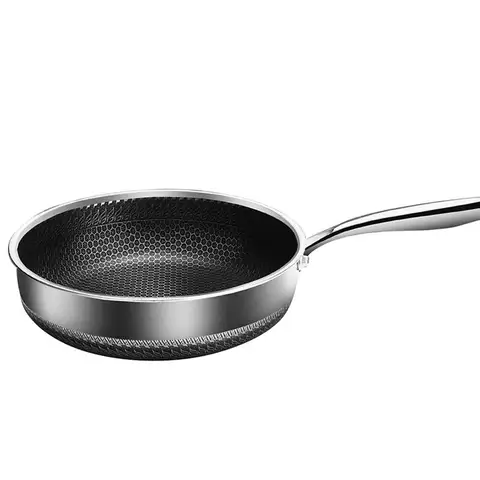 전신 삼겹 스테인리스 스틸 프라이팬, 316 스테인리스 스틸 웍 팬, 양면 벌집 프라이팬, 모든 스토브에 적합