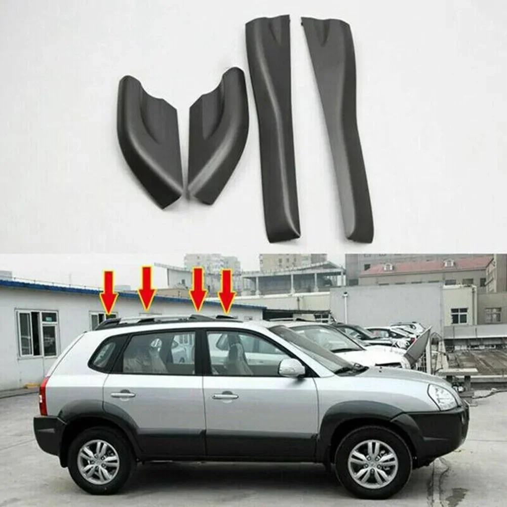 

8pcs/set Black Car Roof Rack Bar Rail End Protective Cover Shell Car Styling Roof Rack Cover For Hyundai Tucson 2004-2008