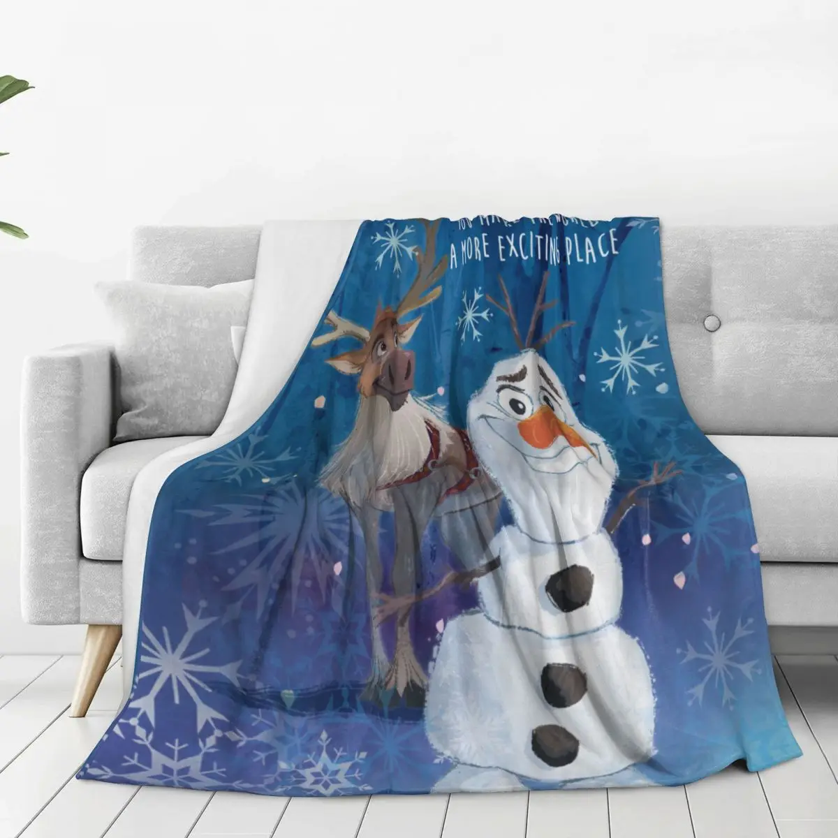 Frozen Movie Warm Soft Blanket Olaf and Sven Travel Office Plush Throw Blanket Funny Living Room Flannel Bedspread Sofa Cover