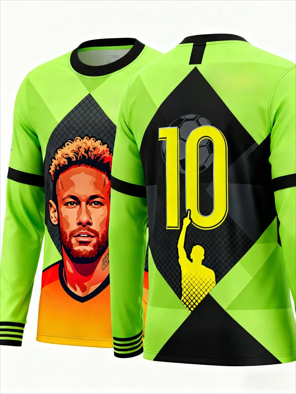 تي شيرت Legend Champion Star Neymar لكرة القدم بأكمام طويلة، تصميم فريد من نوعه، فضفاض كاجوال، قابل للتنفس