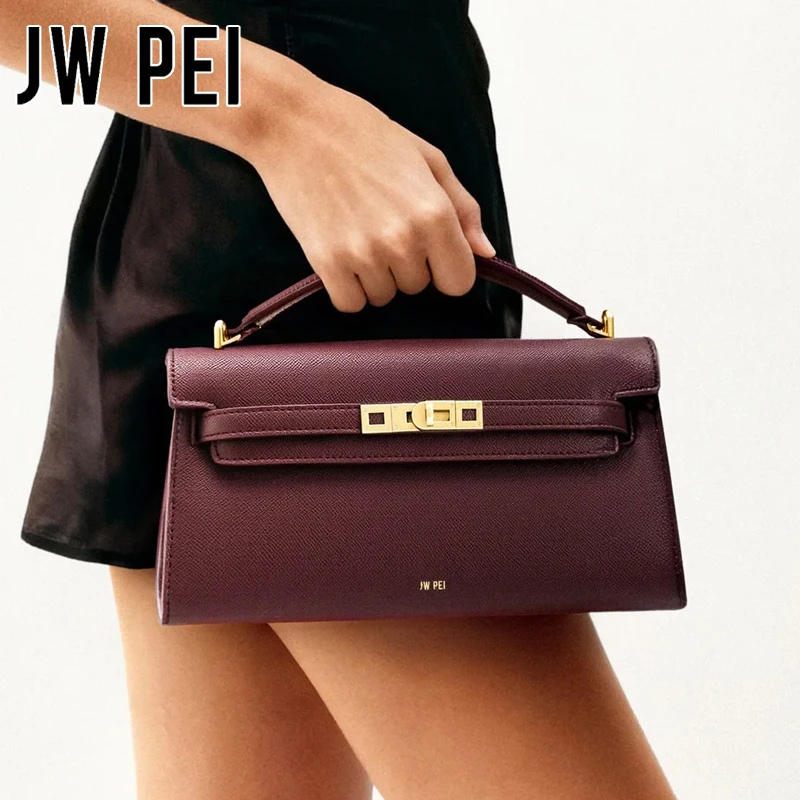 JW PEI Noor Women's Crocodile Pattern Leather Handbag Mini Top Handle Purse Structured Crossbody Bag Designer Inspired Fashion Tote