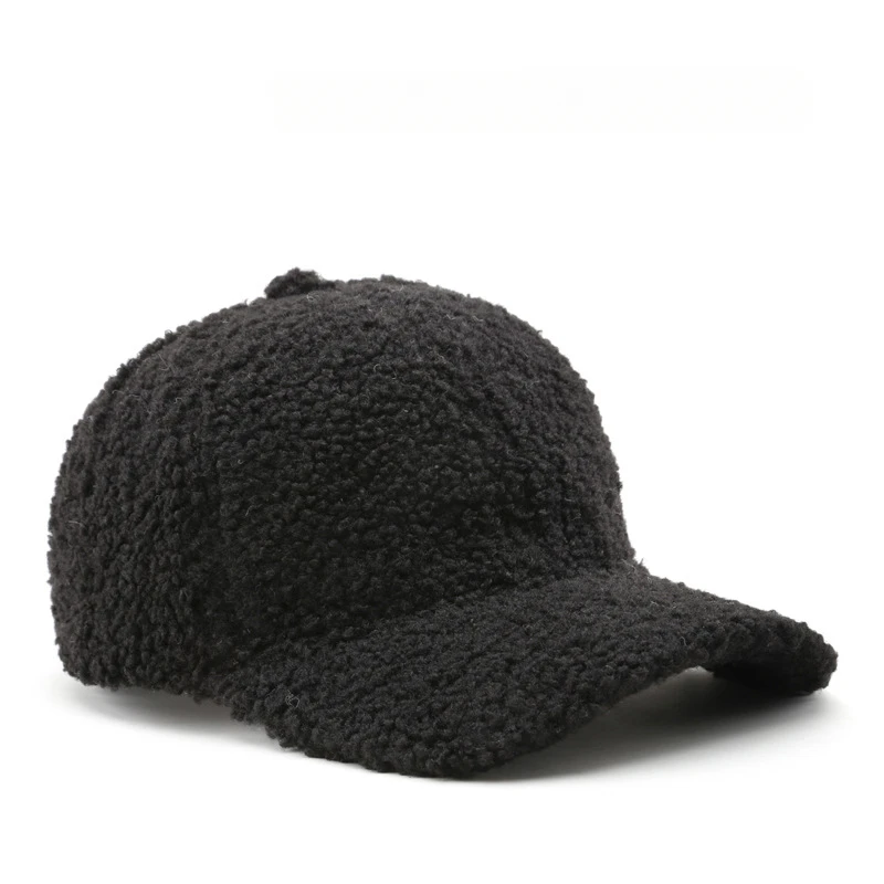 Winter Hat for Women Baseball Cap Artificial Lamb Wool Hats  display picture 1