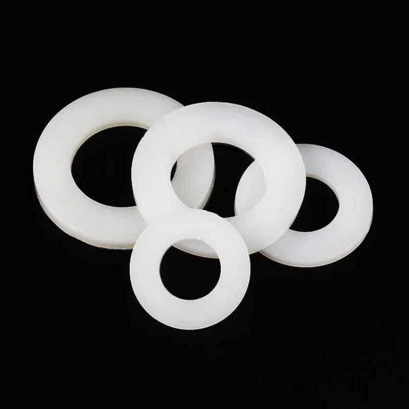 50~300PCS White Plastic Nylon Flat Washer M2 M2.5 M3 M4 M5 M6 M8 M10 M12 M14 M16 M18 M20/1mm~3mm Plastic Sealing Hard Washers