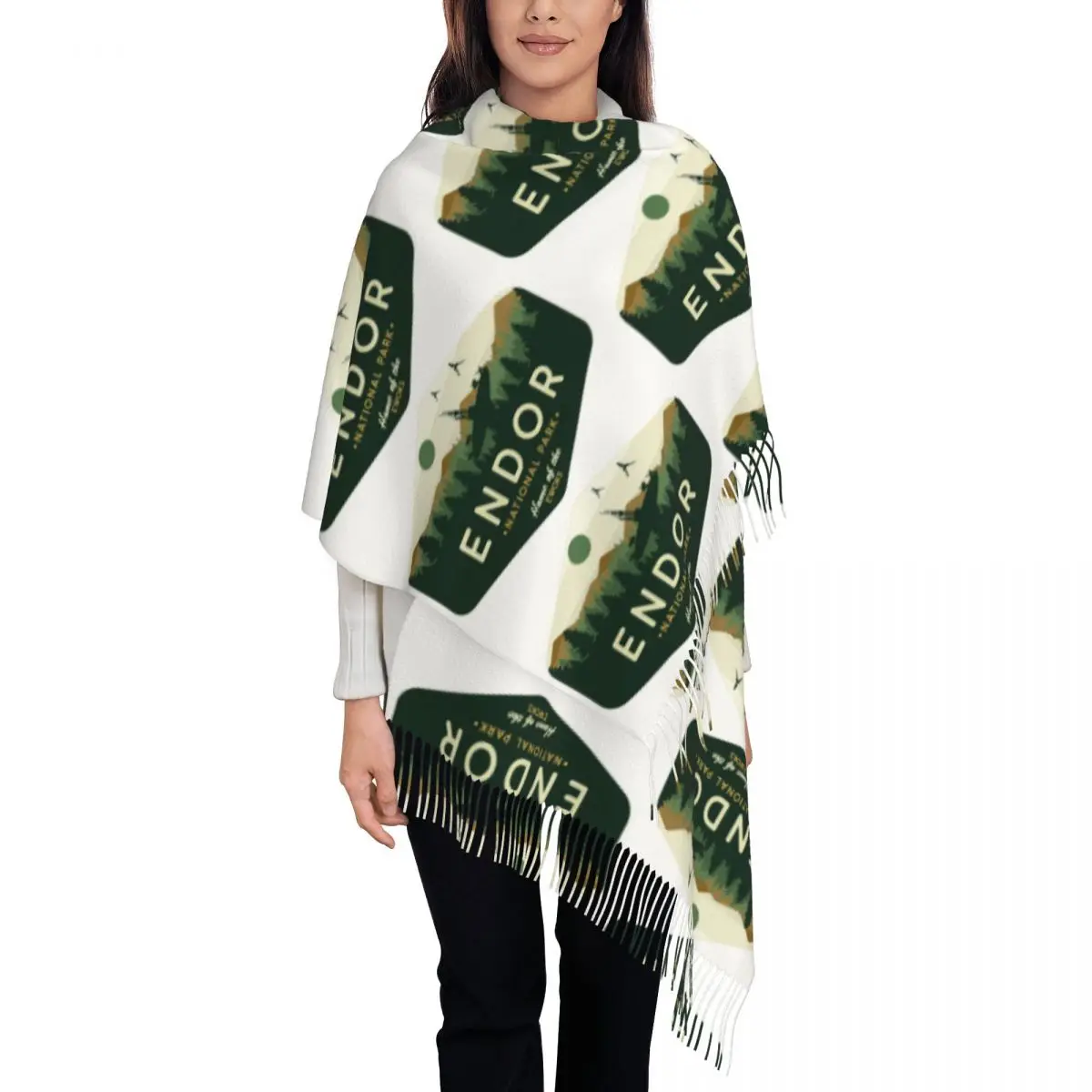 

Endor National Park Home Of The Ewoks Scarf Tassel Scarves for Women Soft Warm Shawls and Wraps Large Fall Winter Shawl Wrap