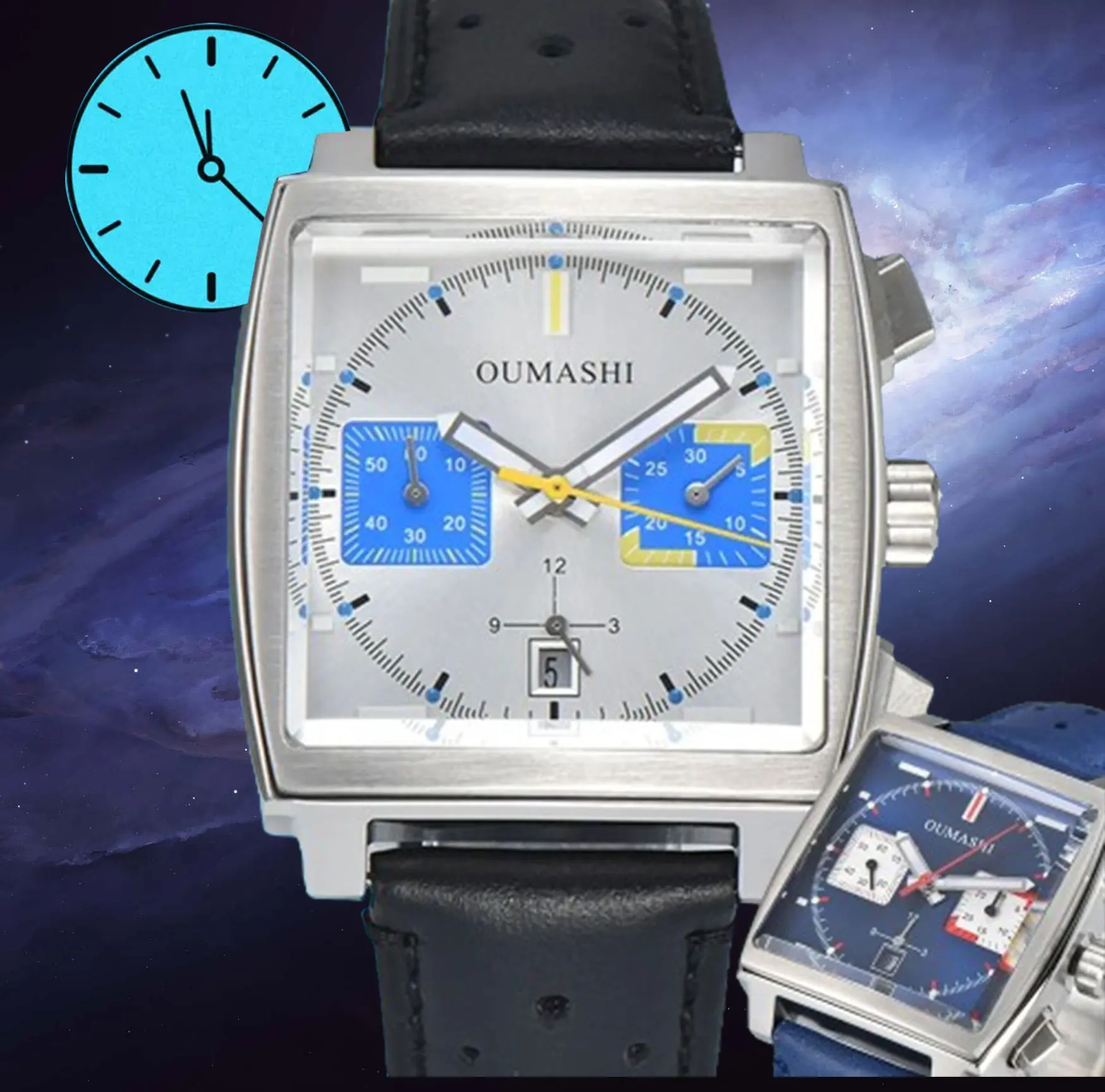 

OUMASHI40mm 10bar waterproof case ETA 7750 Movement 316L Stainless Steel sapphire Glass Bull Belt Watch Custom logo