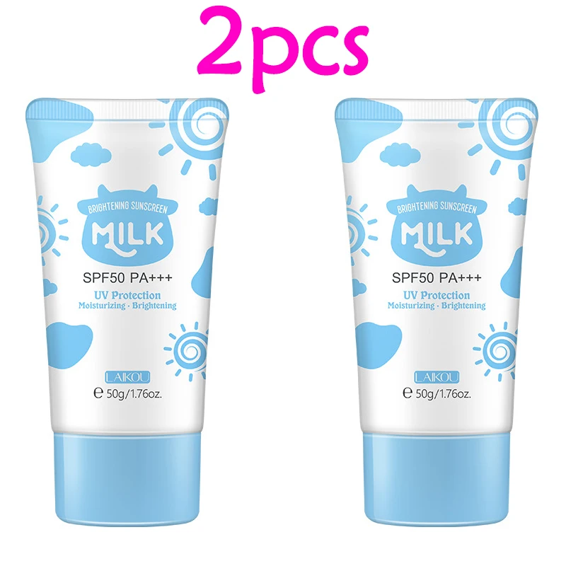 SPF 50 Facial Body Sunscreen ​Refreshing Sun 2pcs LAIKOU  Cream Sunblock Cream Oil-control Moisturizing  Brighten Skin Protecti