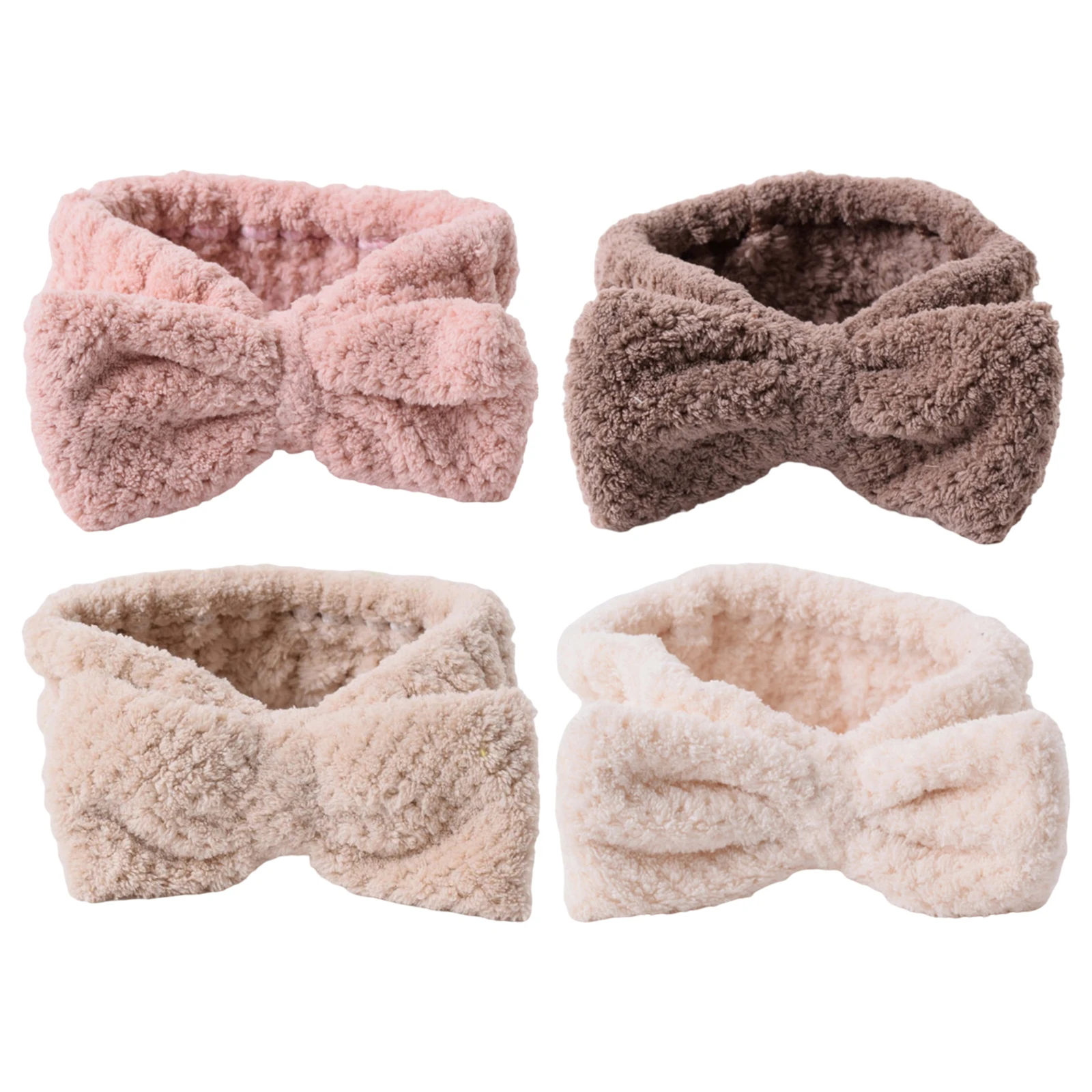 Cat Coral Fleece Head Bands for Women Cute Soft Hair Bows Headband Hairbands Wash Face Make Up Turbans Bandage Girls Accessories