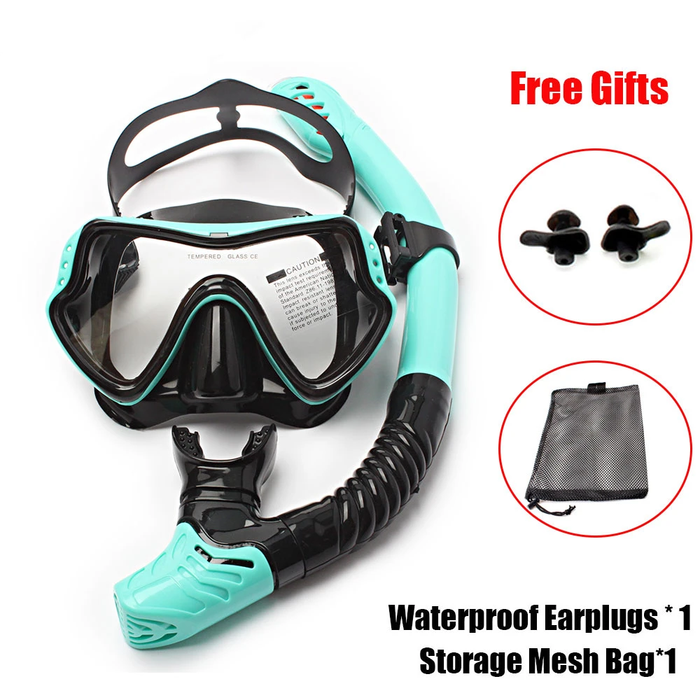 

JSJM 2022 New Professional Snorkel Diving Mask and Snorkels Goggles Glasses Diving Swimming Tube Set Snorkel Mask Adult Unisex