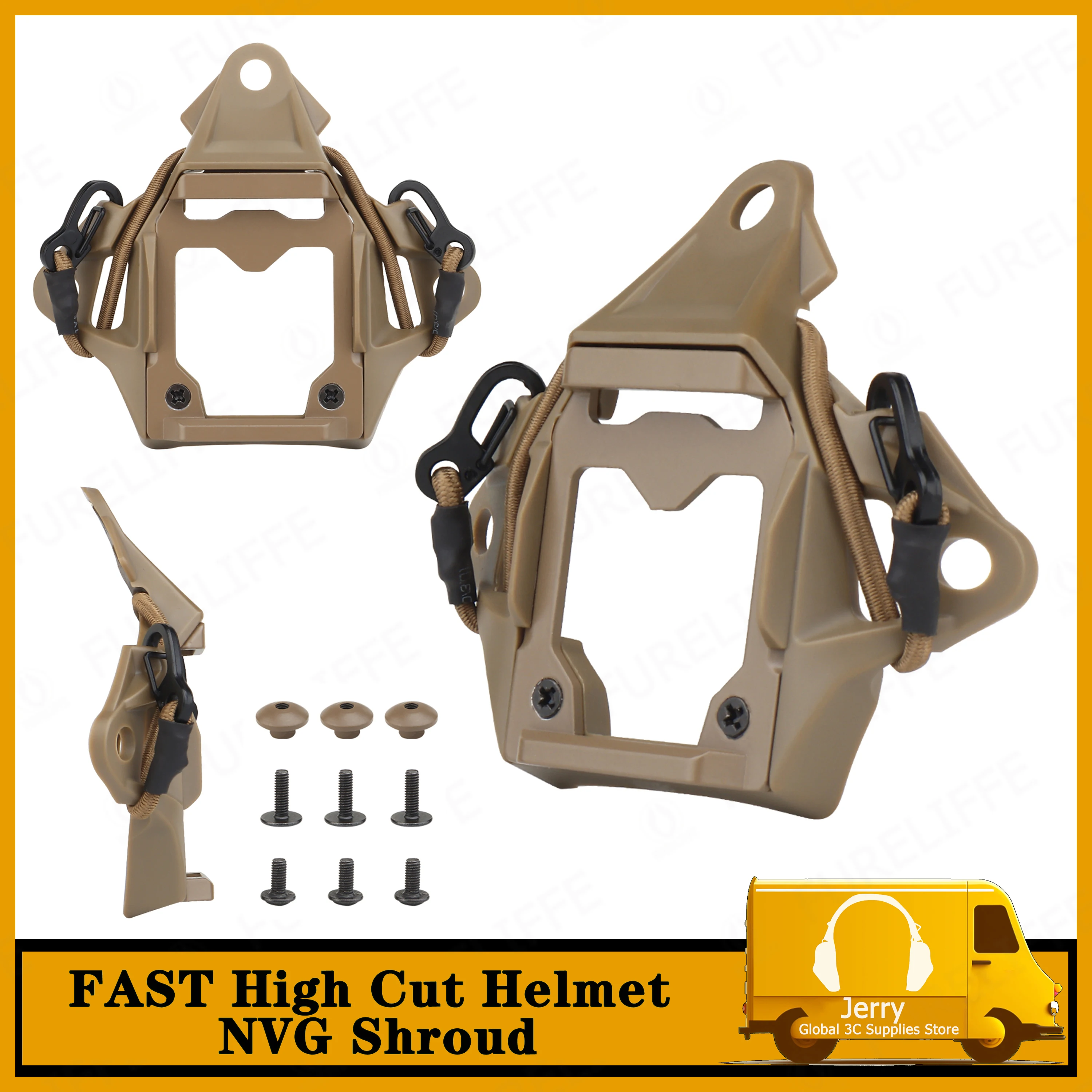 

FAST High Cut Helmet NVG Shroud Three-Hole NVG Mount Adapter/Aluminum Alloy Modular Shroud For FAST MICH AF Wendy Helmet