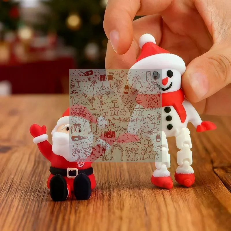 3D Printed Christmas Santa Claus Figurine, Desktop Ornament, Red Xmas Decor, Holiday Statue Decoration For Family & Friends