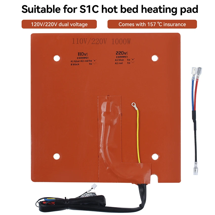 1-個のシリコン加熱ベッド加熱パッド-160mm-110v-220v-anycubic-kobra-s1-コンボ-3d-プリンターパーツ用デュアル電圧ホットベッドマット