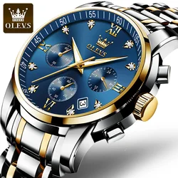 OLEVS Luxury Watch for Men Stainless Steel Waterproof Quartz Men Watches Business Style Men's Watches Luxury Original