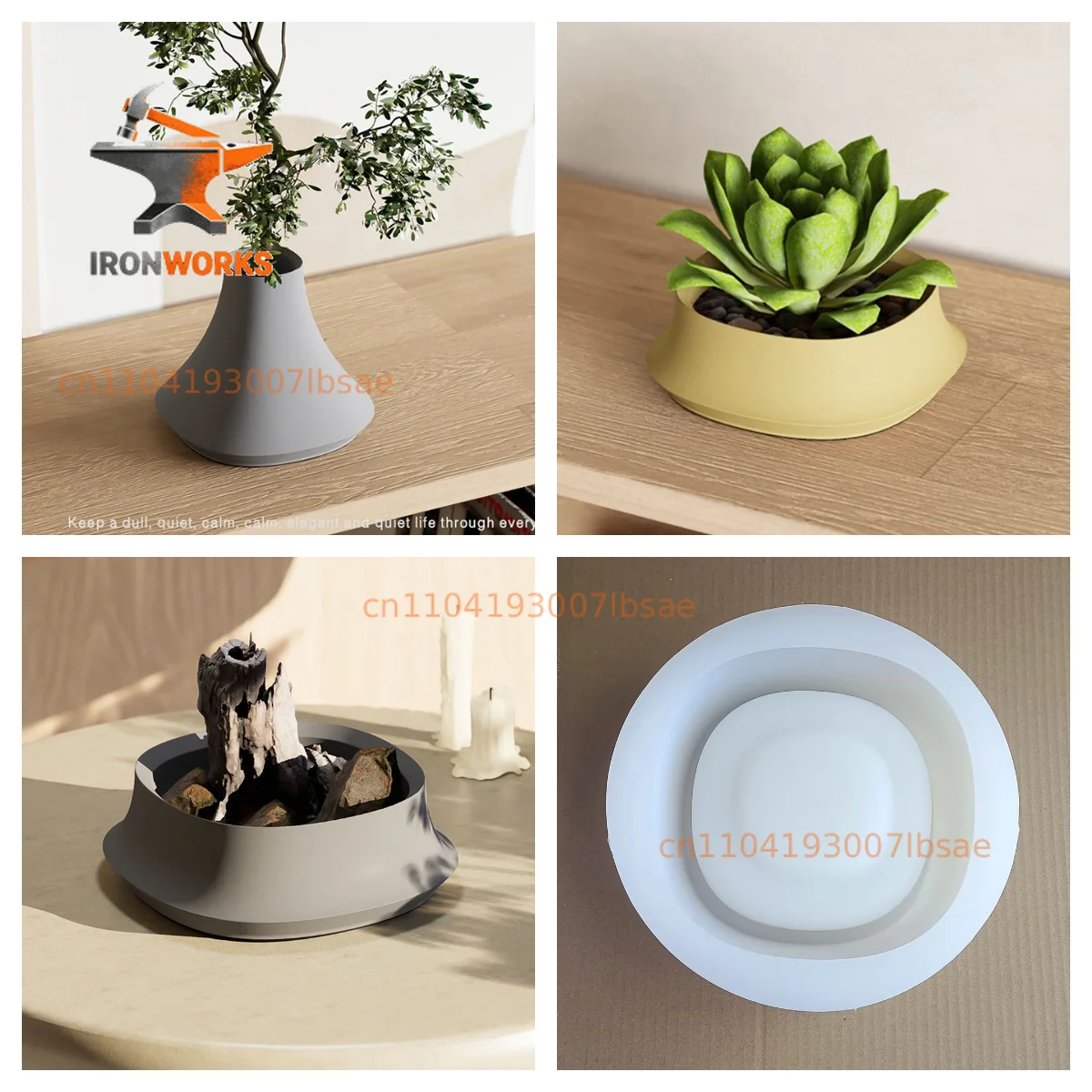 device silicone mold Cement flower pot mold vase flower arrangement household decoration living room concrete flower