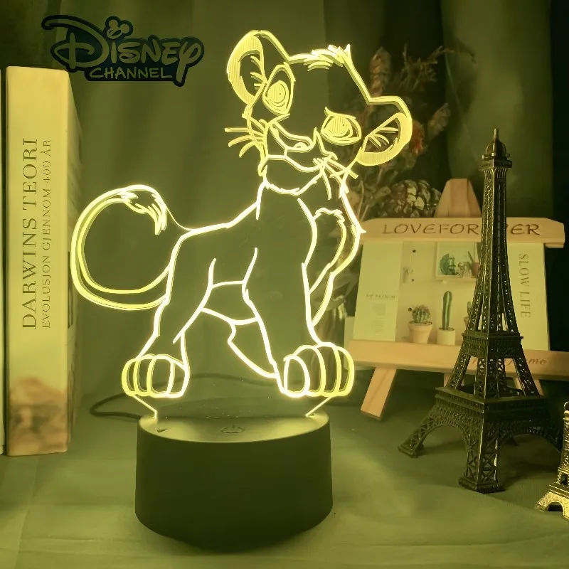 

The Lion King Simba Colorful Night Light Cute Cartoon Personality Creative Children's Bedroom Desk Ornaments holiday gift