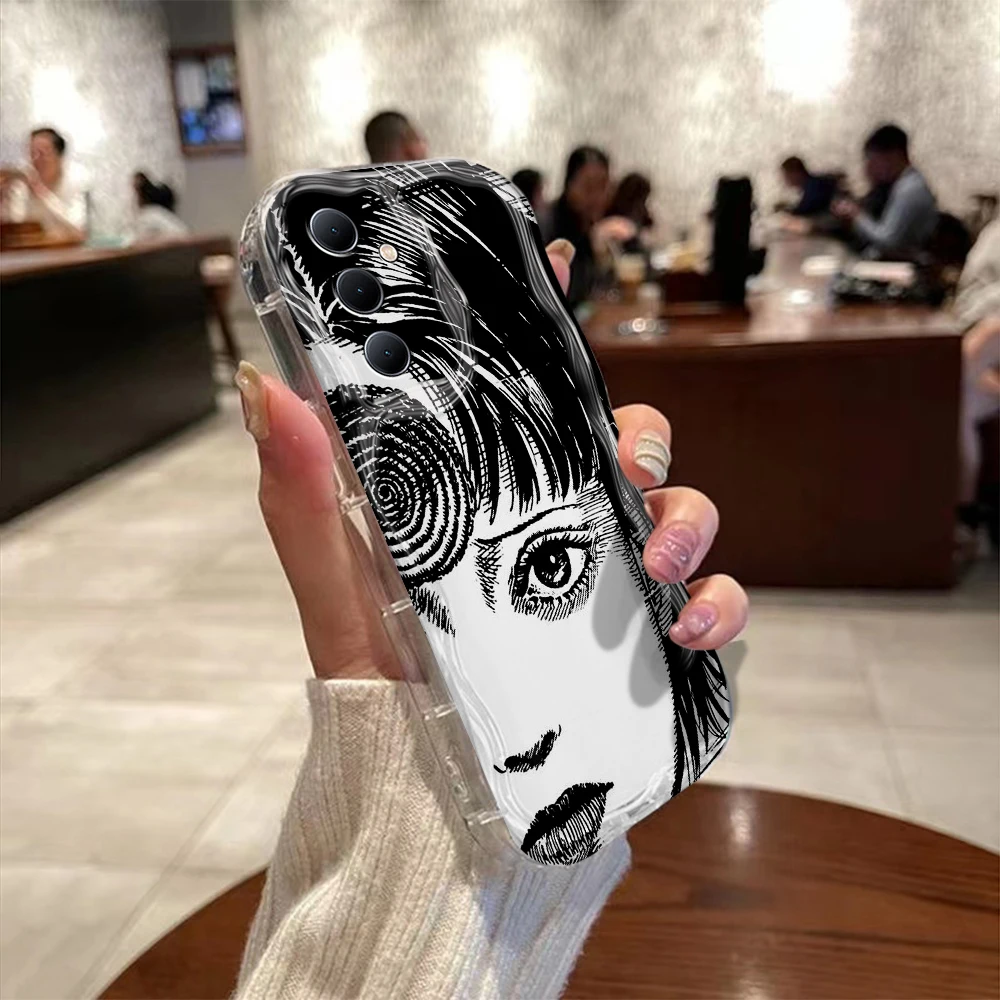 Junji Ito horror Hot comics 3D Wave Case For OPPO Realme 12 11 10 9 8 7i 6 5 Pro Plus C67 C55 C31 C35 C11 C12 C15 C20 C21Y Cover