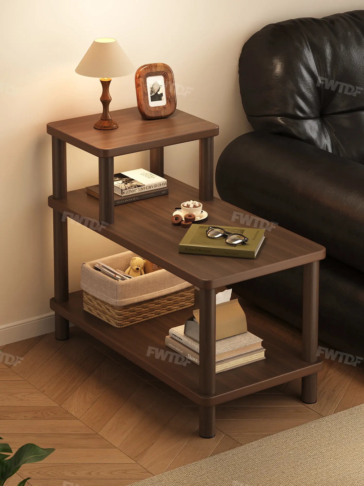 

PYJ living room, side cabinet next to the home sofa, rectangular small coffee table