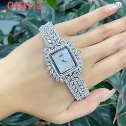 019112 Luxury Women's Watches Cubic Zircon Full CZ Bracelet Watch for Lady's Wedding Party Fashion Jewelry  Accessory