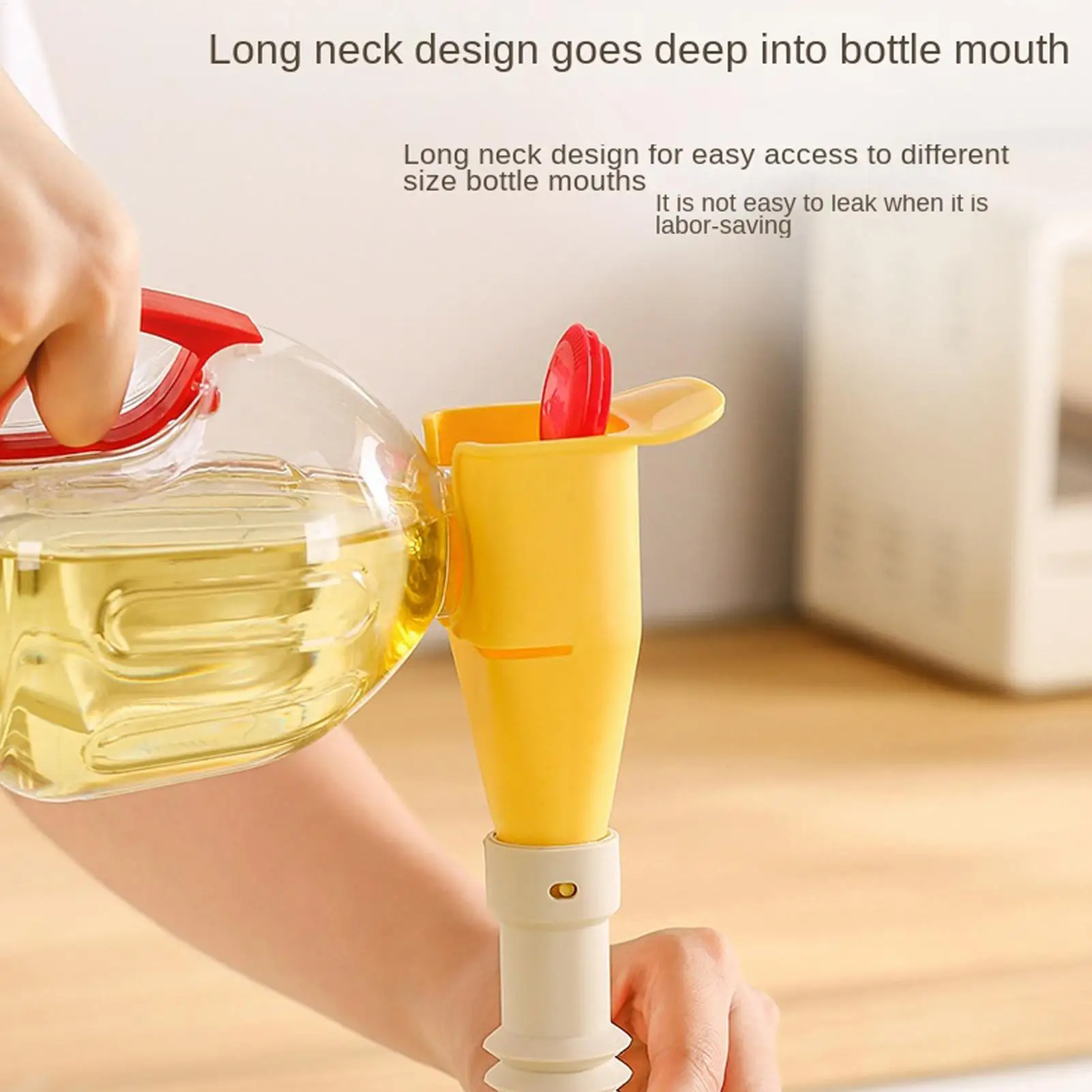 Kitchen Funnels for Liquids Extendable Spill-Proof Sauce Dispensing Funnels Multipurpose Refueling Funnel Draining Accessories