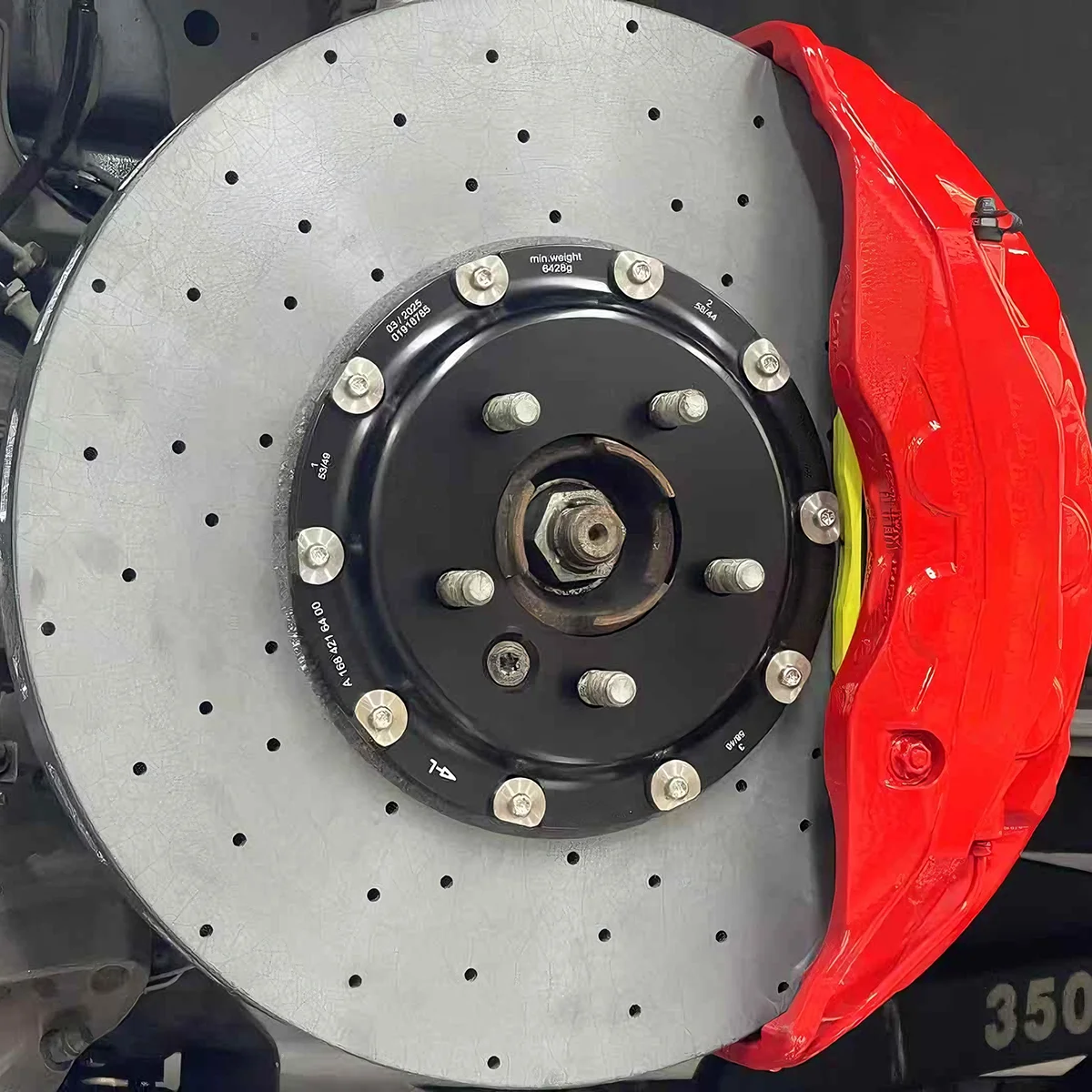 Front 10 Pot and Rear 4 Pot Big Brake Caliper Kit 10n with Front 440mm+rear 410mm Carbon Ceramic Brake Disc Rotor for LandRover