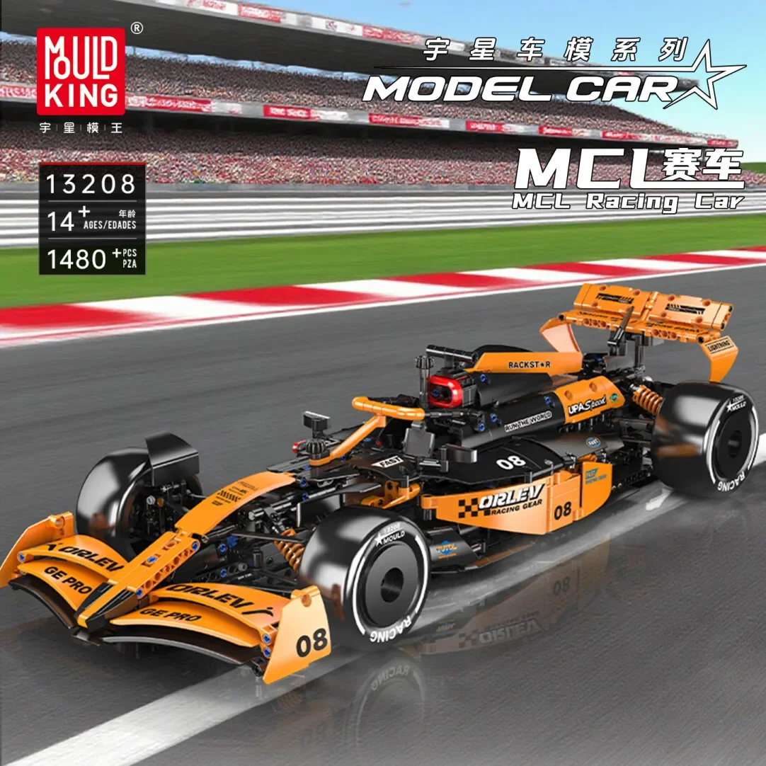 

Mold King 1480 шт. MCL гоночный автомобиль, комплект строительных блоков, модель спортивного автомобиля в сборе, коллекция развивающих игрушек, украшения, подарок 13208